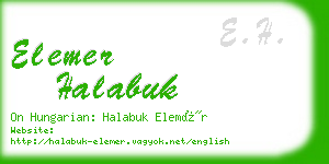 elemer halabuk business card